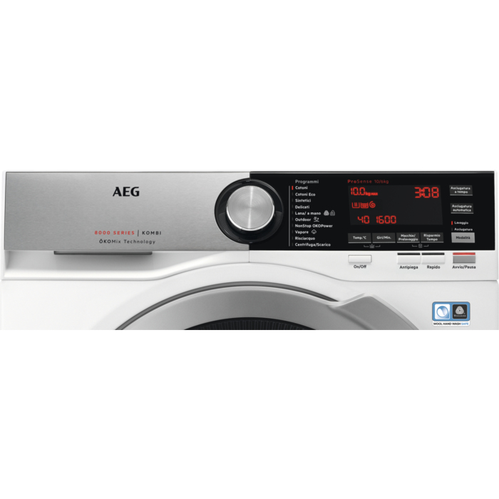 AEG L8WEC166X washer dryer Freestanding Front-load Silver, White – image 2