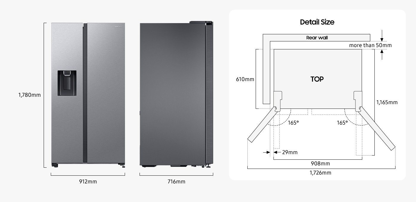 Samsung RS65DG54M3SL/EU side-by-side refrigerator Freestanding – image 3