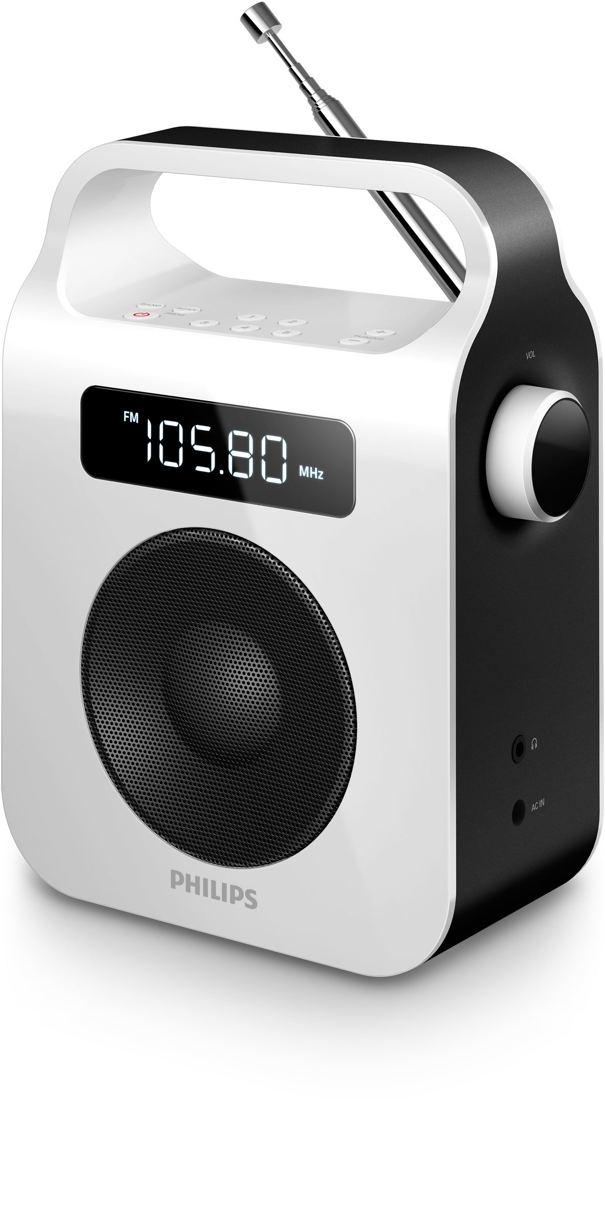 Philips AE2600W/12 radio Portable Digital Black, White