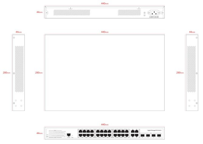 Ernitec ELECTRA-M224-1GB-370W network switch Managed L2/L2+ Gigabit Ethernet (10/100/1000) Power over Ethernet (PoE) – image 2