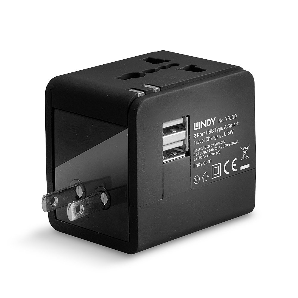 Lindy 2 Port USB Type A Smart Travel Charger – image 3