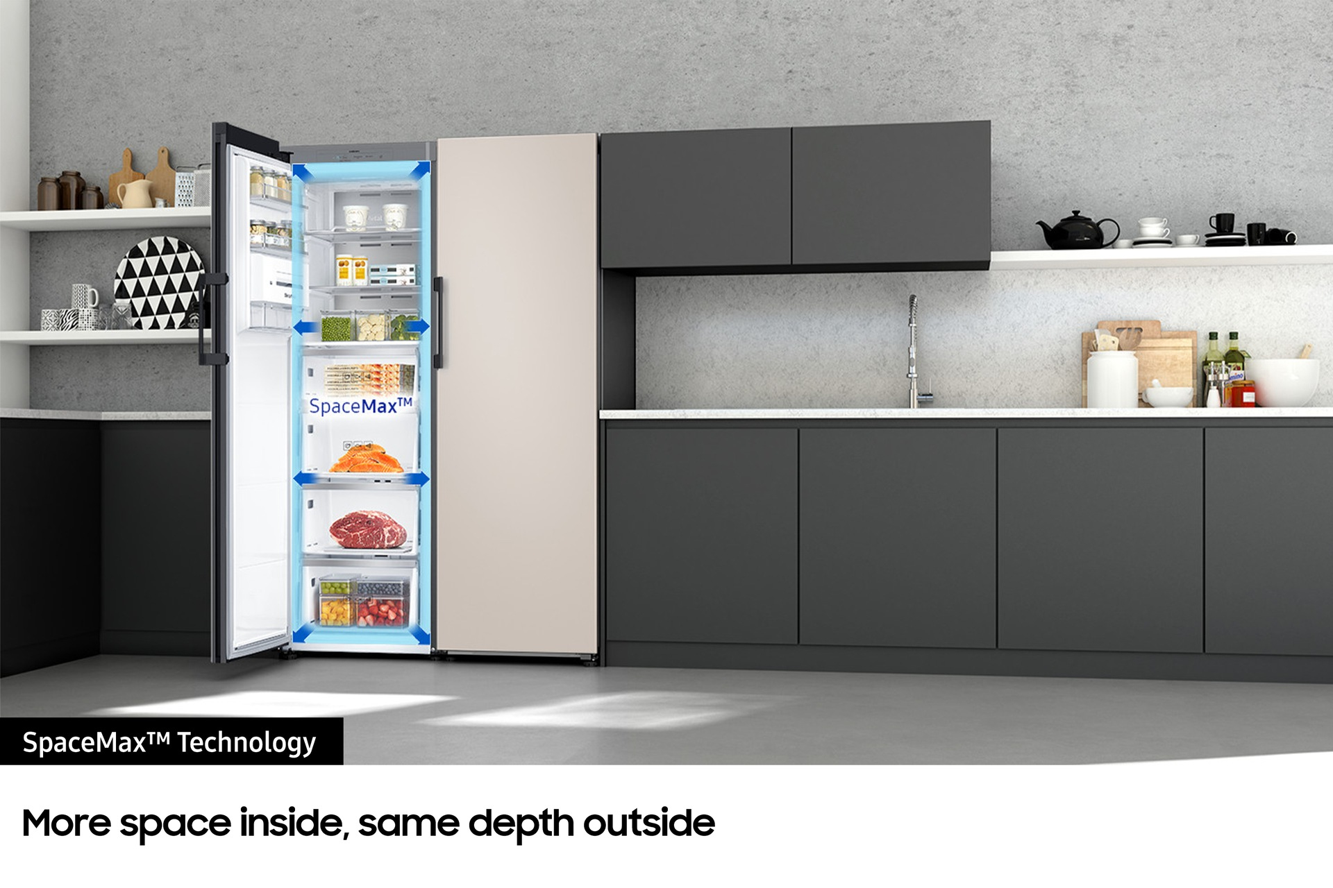 Samsung Bespoke RZ32A74A5CE/EU Tall One Door Freezer with SpaceMax™ Technology - Cotta Beige – image 8