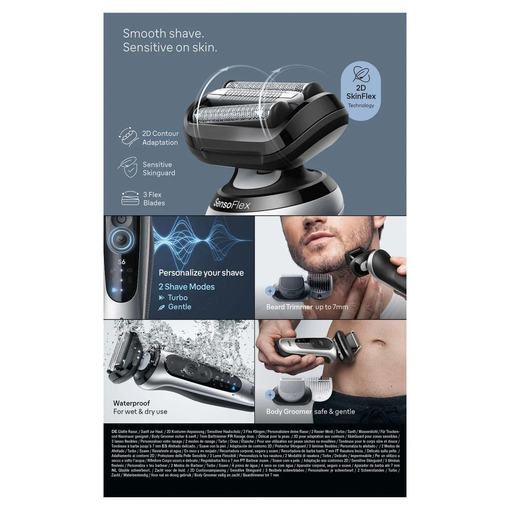 Braun Series 6 62-S7650cc Foil shaver Trimmer Silver – image 4