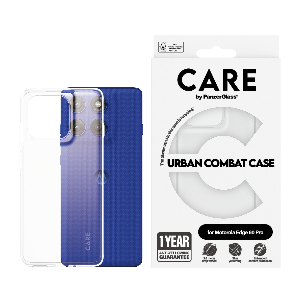 PanzerGlass CARE by PanzerGlass® Flagship Case Transparent Urban Combat w. Clear Frame Motorola Edge 60 Pro 5G – image 2