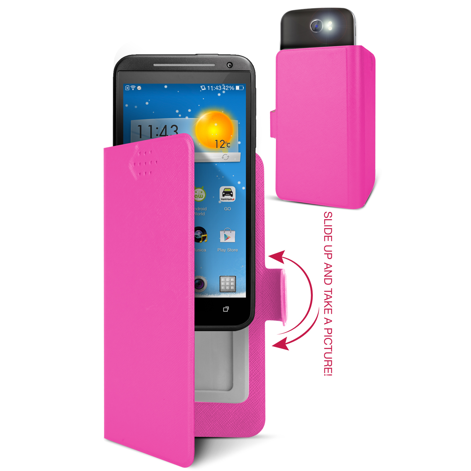 Area CSTAUNIMF mobile phone case Flip case Fuchsia