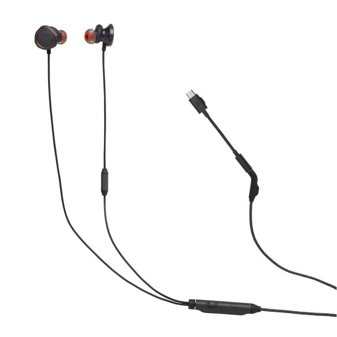 Auriculares de botón - JBL Quantum 50 C, Intraurales, Drivers 8,6 mm, Multiplataforma, USB-C, Negro