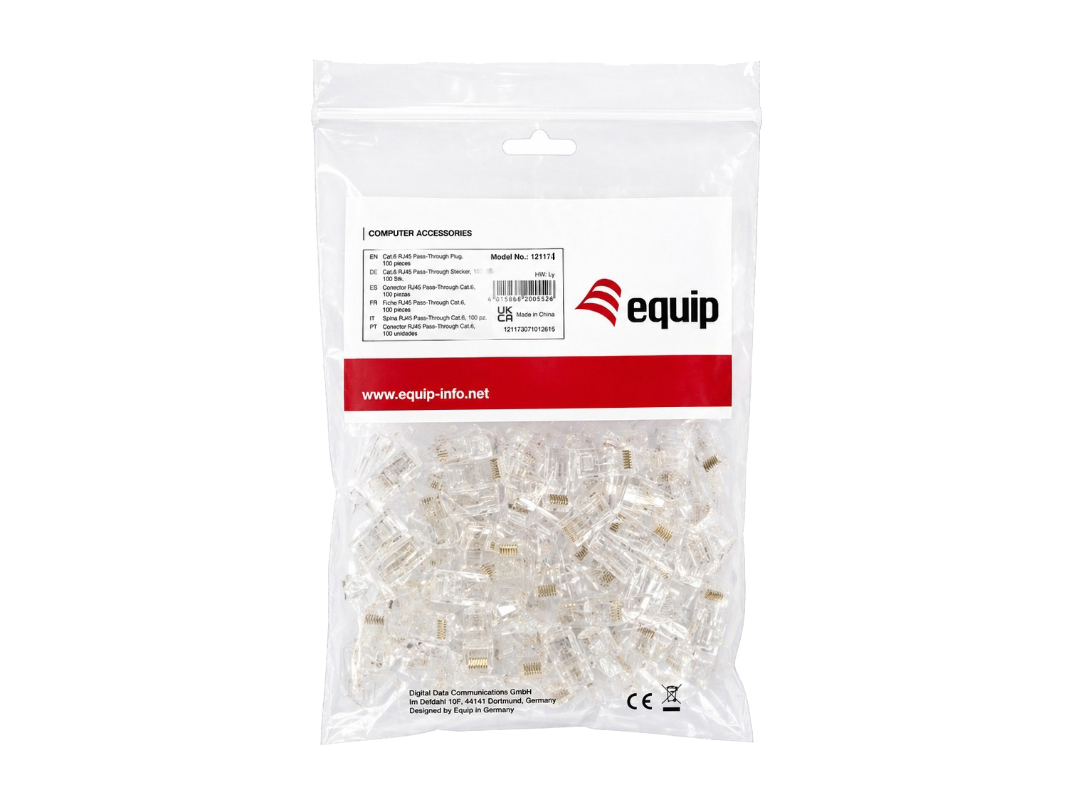 Equip Stecker Cat6a RJ45 UTP geschirmt werkzeugfrei 100Stk