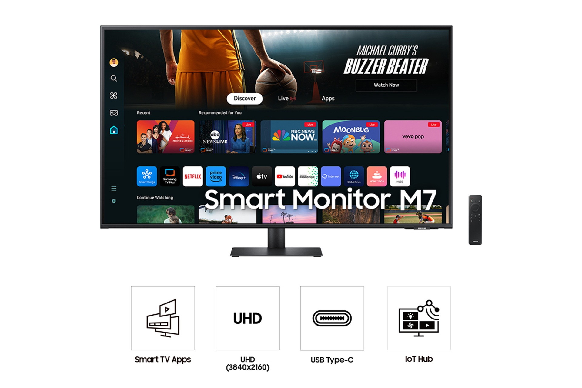 Samsung 43" M70D UHD Smart Monitor with Speakers and a Remote – image 4