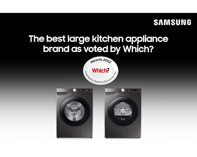 Samsung WD80T534DBN washer dryer Freestanding Front-load Silver, White – image 2