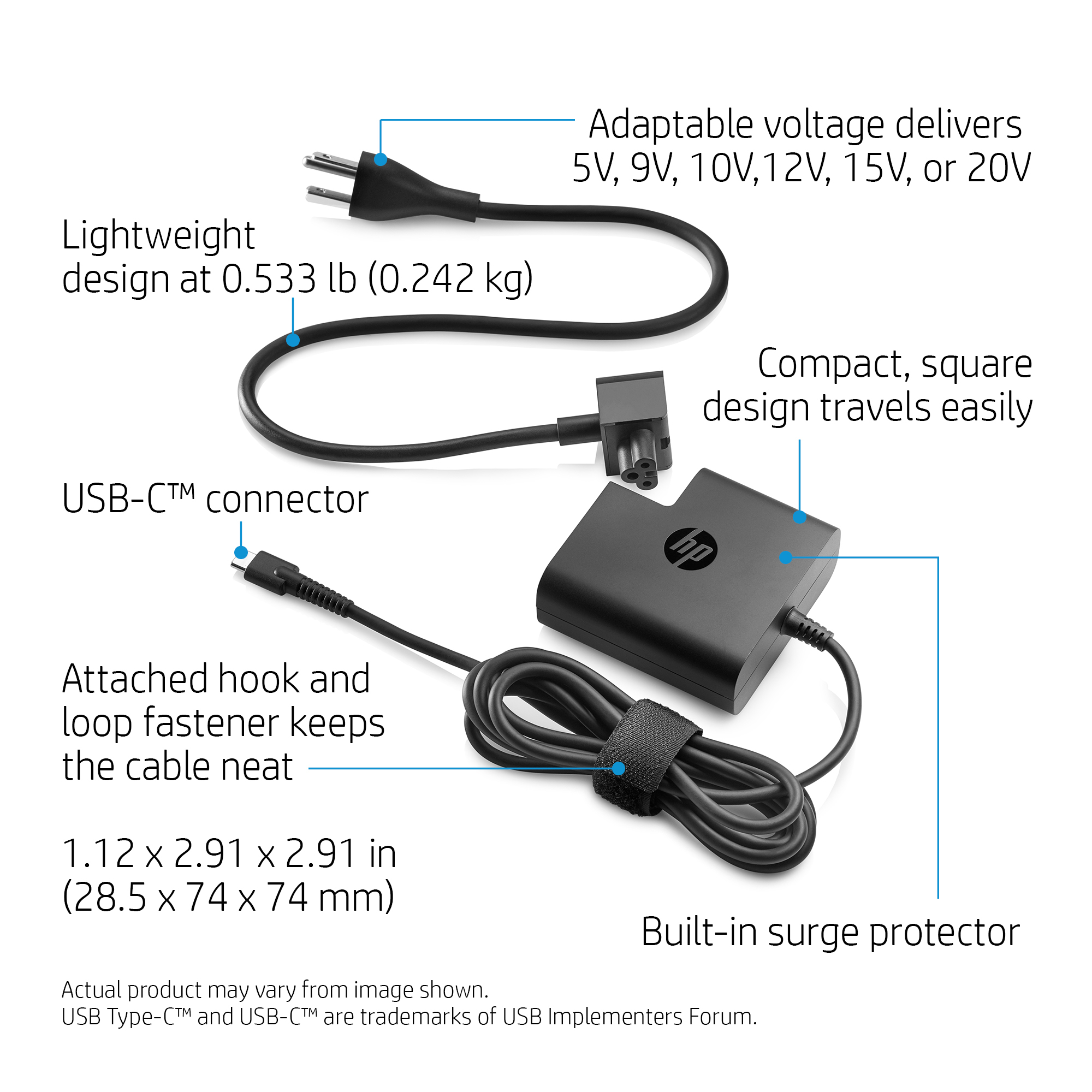 HP USB-C Travel Power Adapter 65W – image 3