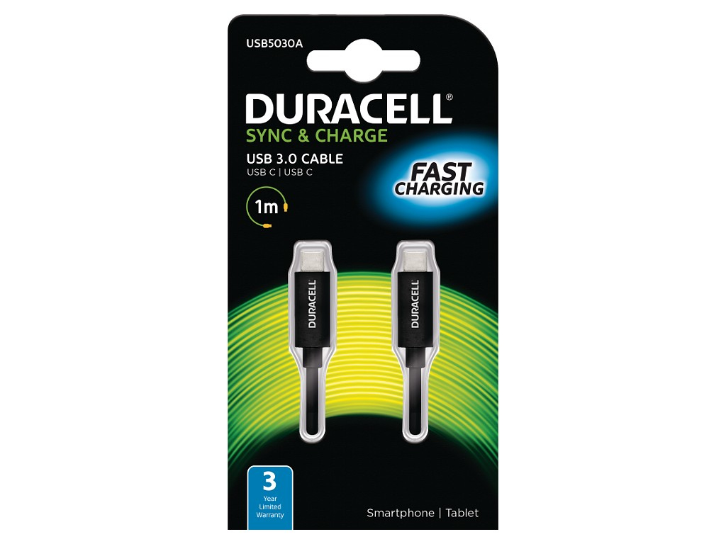 Duracell 1M USB Type-C Sync/Charge Cable