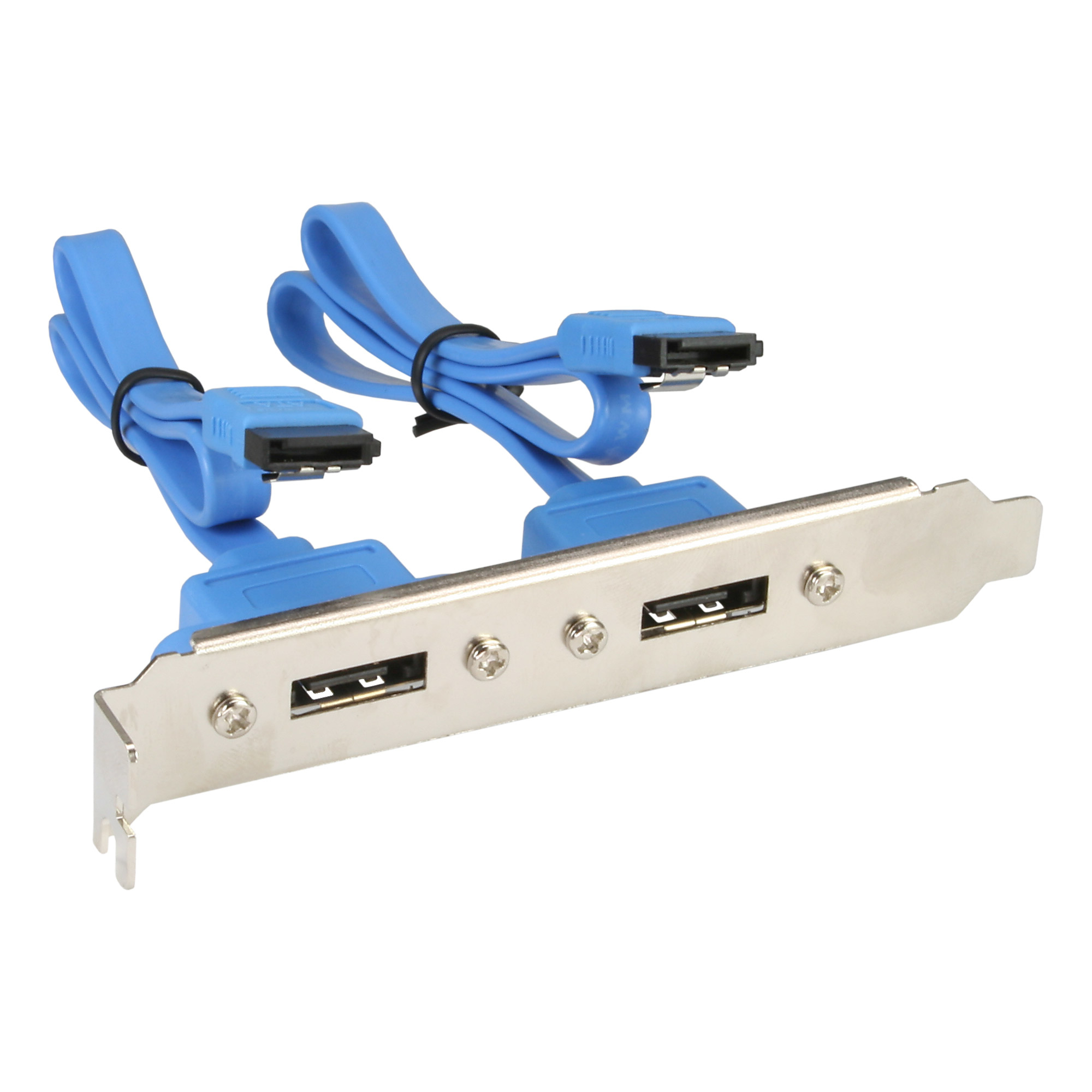 InLine eSATA Bracket 2x internal SATA male to external eSATA female 0.3m