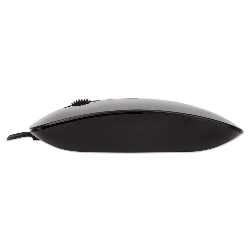 Manhattan Silhouette Sculpted USB Wired Mouse, Black, 1000dpi, USB-A, Optical, Lightweight, Flat, Three Button with Scroll Wheel, Three Year Warranty – image 5