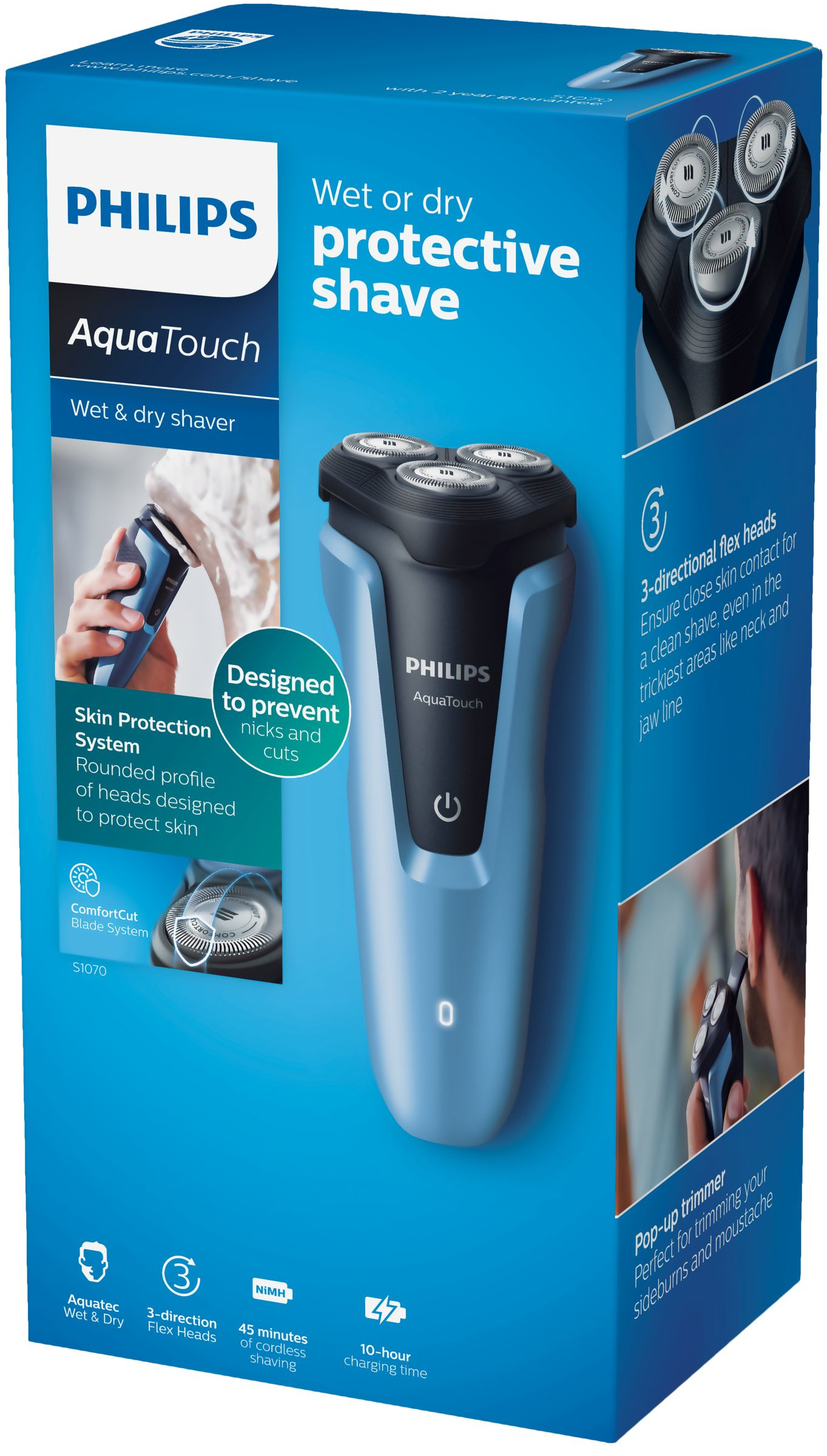 Philips AquaTouch S1070/05 men's shaver Rotation shaver Trimmer Black – image 2