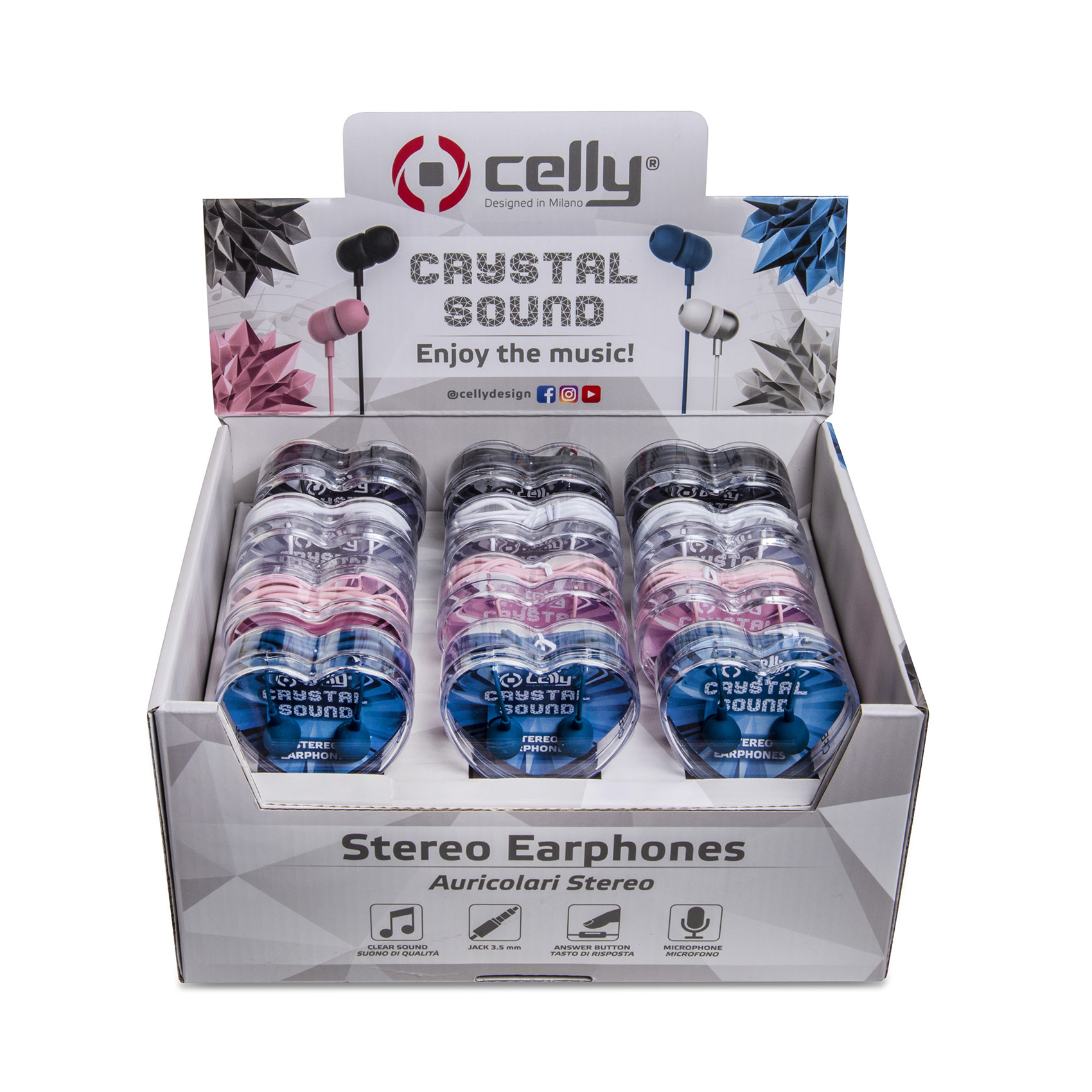 Celly EARHEART headphones/headset Wired In-ear Calls/Music Assorted colours – image 3