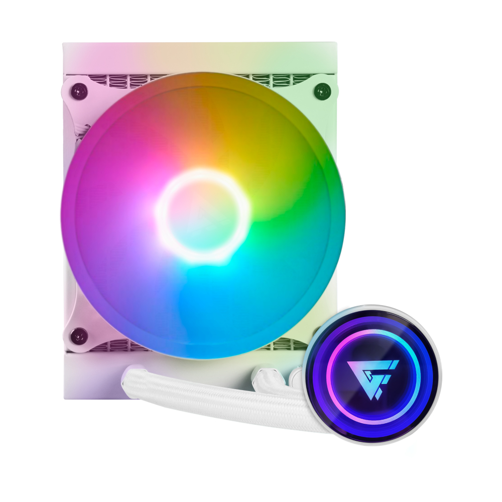 Enfriamiento Líquido Game Factor LQG501 - 1 Ventilador - 1500 RPM - RGB - Blanco - LQG501-WH