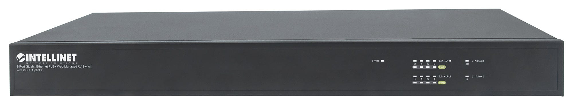 Intellinet 8-Port Gigabit Ethernet PoE+ Web-Managed AV Switch with 2 SFP Uplinks, Eight Rear-Facing PoE+ ports, IEEE 802.3at Power over Ethernet (PoE+), Layer2+ – image 5