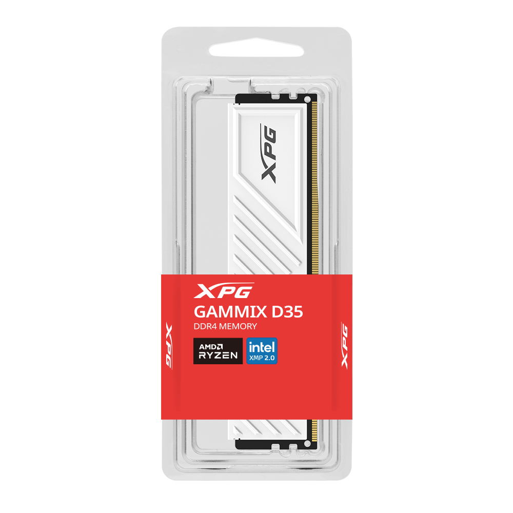 Memoria RAM ADATA XPG GAMMIX D35 - DDR4 - 16GB - 3200MHz - UDIMM - Para PC - Blanco - AX4U320016G16A-SWHD35 Memoria RAM ADATA XPG GAMMIX D35 - DDR4 - 16GB - 3200MHz - UDIMM - Para PC - Blanco - AX4U320016G16A-SWHD35