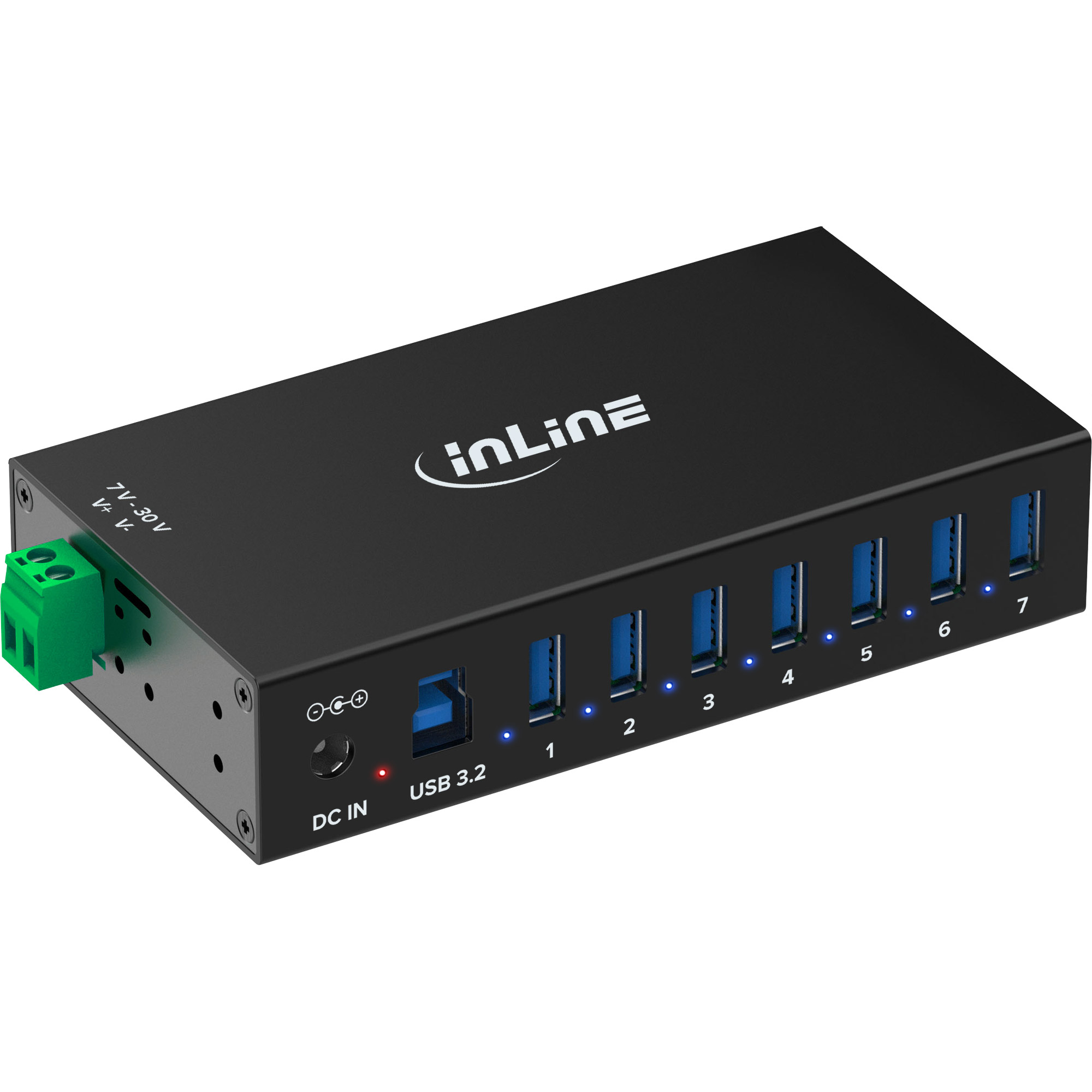 InLine 35396B interface hub USB 3.2 Gen 1 (3.1 Gen 1) Type-B 5000 Mbit/s Black