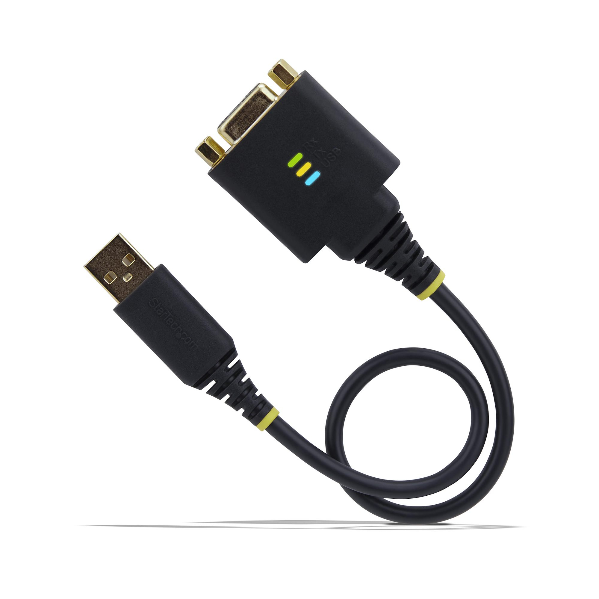 صورة محول USB إلى منفذ تسلسلي StarTech.com 0.3 متر، FTDI FT232R، أسود