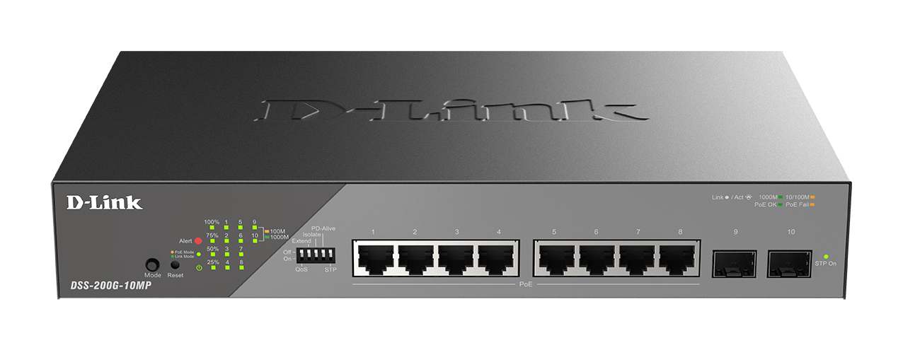 D-Link 10-Port Gigabit Ethernet PoE+ Surveillance Switch – image 1