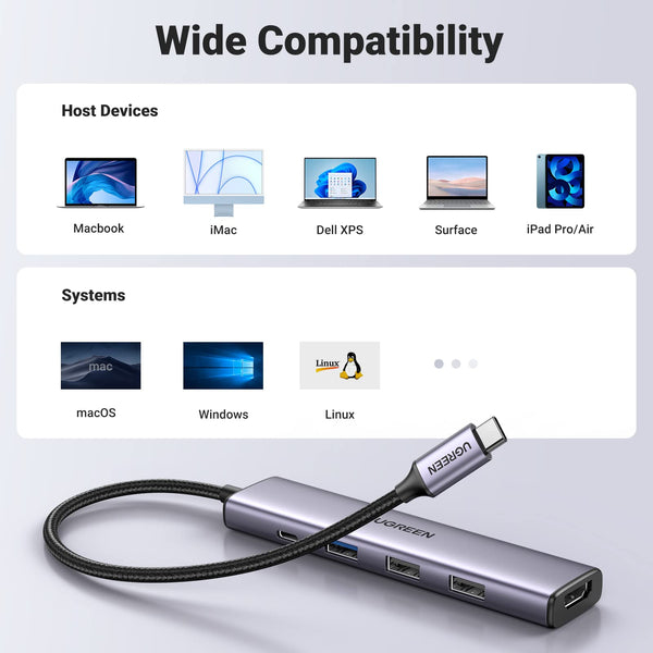 Ugreen 15495 laptop dock/port replicator Wired USB 3.2 Gen 1 (3.1 Gen 1) Type-C Grey – image 7