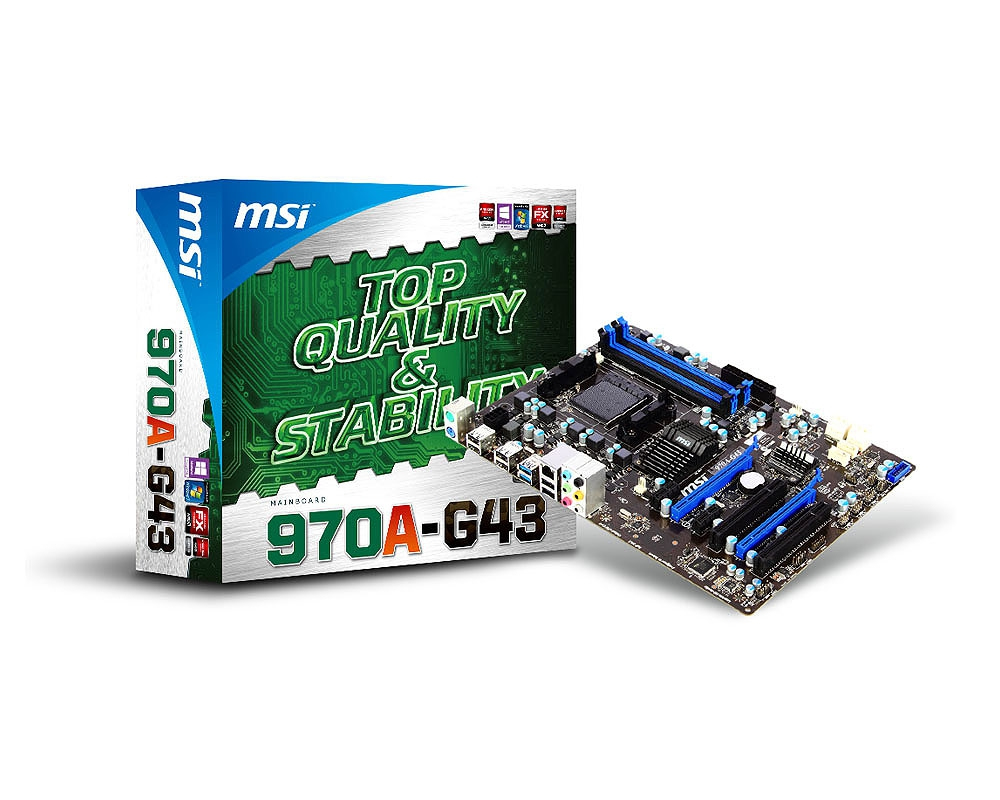 MSI 970A-G43 AMD 970 Socket AM3+ ATX – image 1