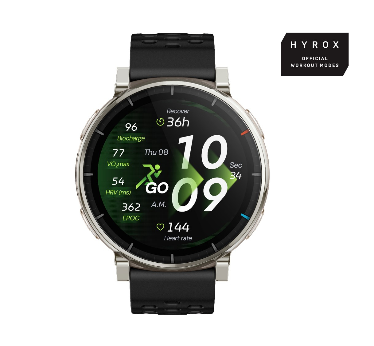 Amazfit Active 3 3,35 cm (1.32") AMOLED Digitaalinen 466 x 466 pikseliä Kosketusnäyttö Kulta GPS (satelliitti)