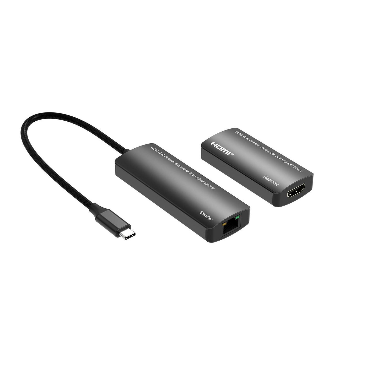 Microconnect MC-USBCHDMIEXT-30M AV extender Silver – image 1