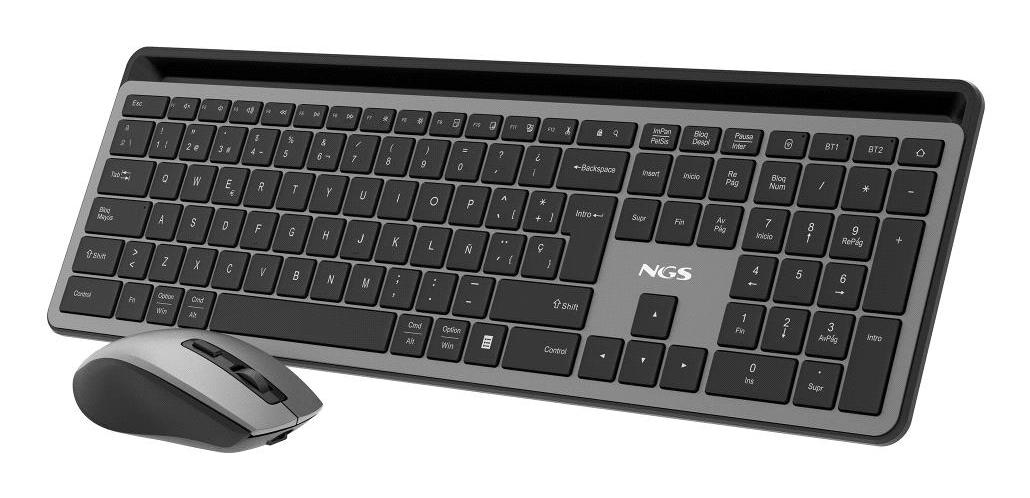 NGS ECLIPSE keyboard Mouse included Home/Office RF Wireless + Bluetooth QWERTY English Grey