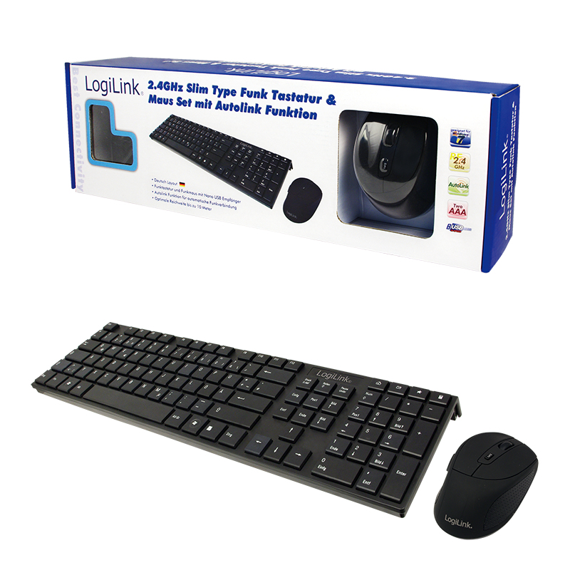 LogiLink ID0050 keyboard Mouse included RF Wireless QWERTZ Black – image 3