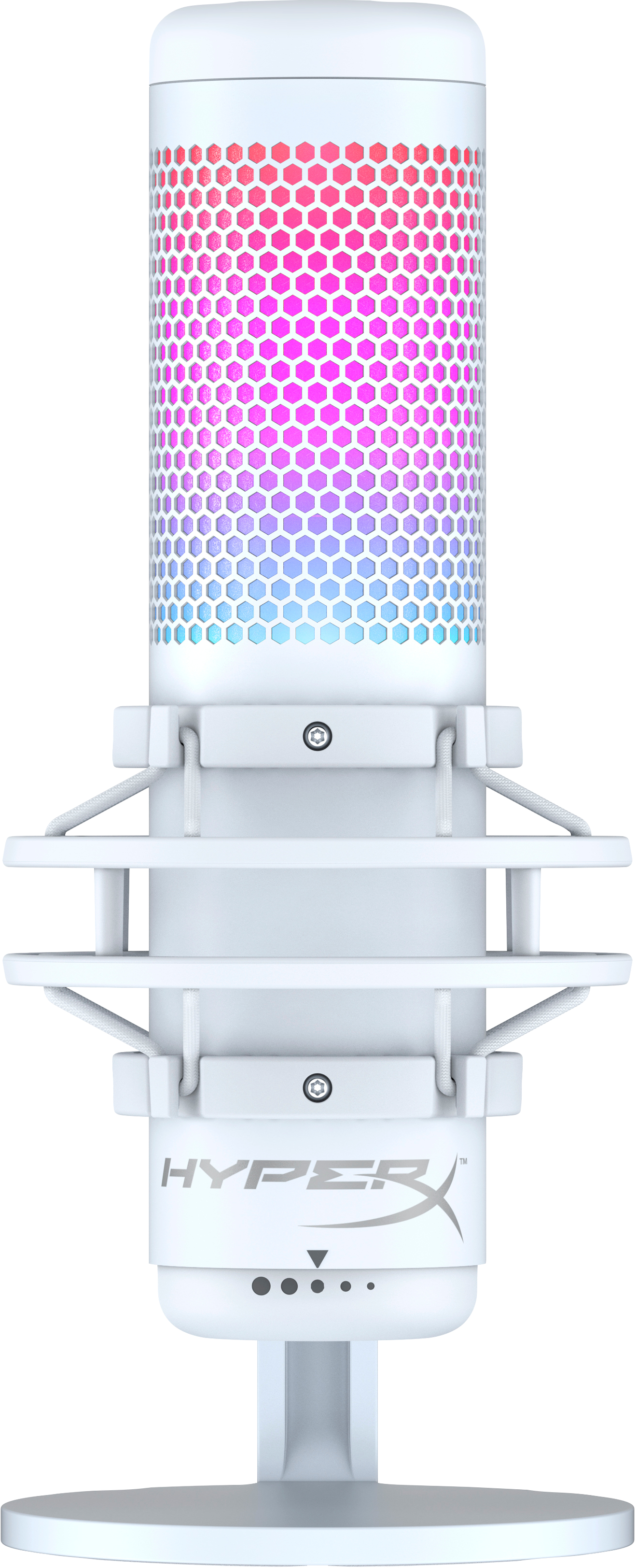 HyperX QuadCast S - USB Microphone (White-Grey) - RGB Lighting