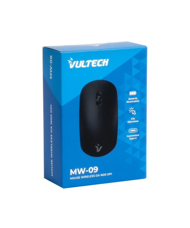 Vultech MW-09N mouse Universal Ambidextrous RF Wireless + USB Type-C Optical 1600 DPI – image 6