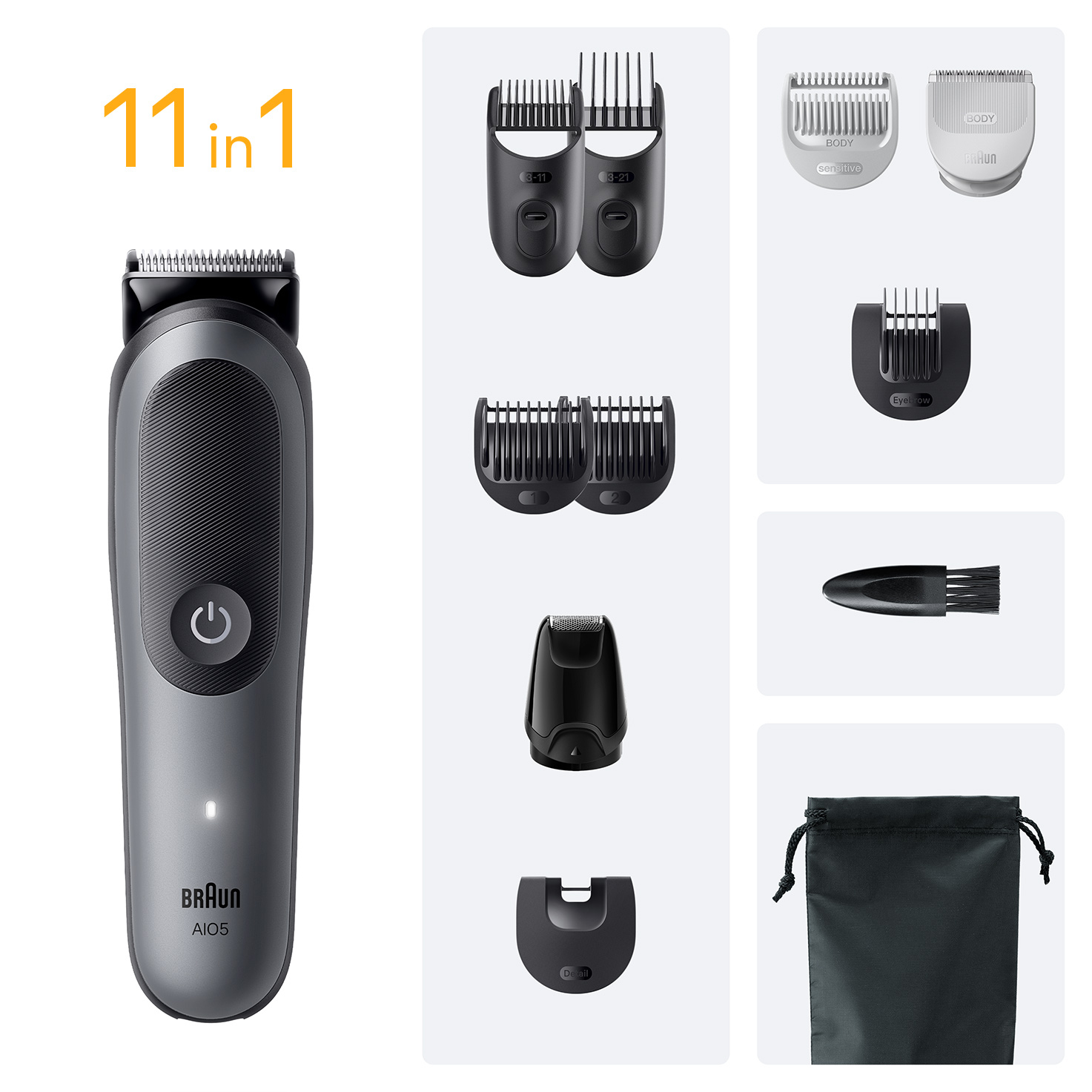 Braun AIO5560 hair trimmers/clipper Black, Grey 14 Lithium-Ion (Li-Ion) – image 2
