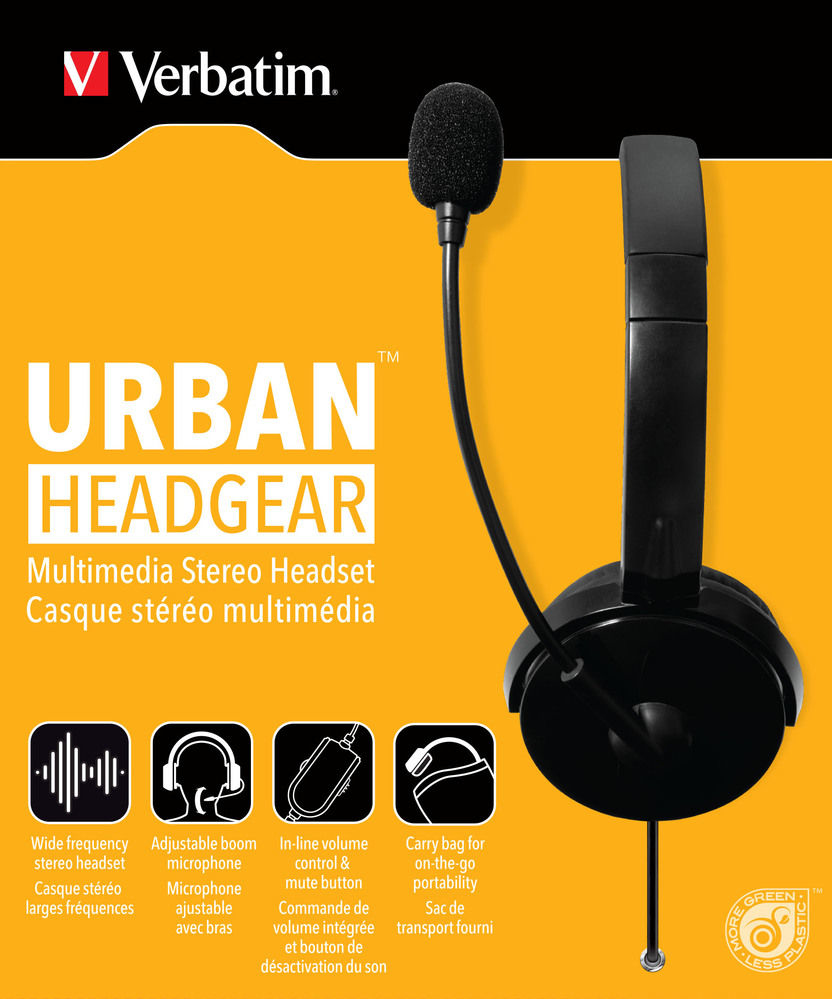 Verbatim 49123 headphones/headset Wired Head-band Calls/Music Black – image 1