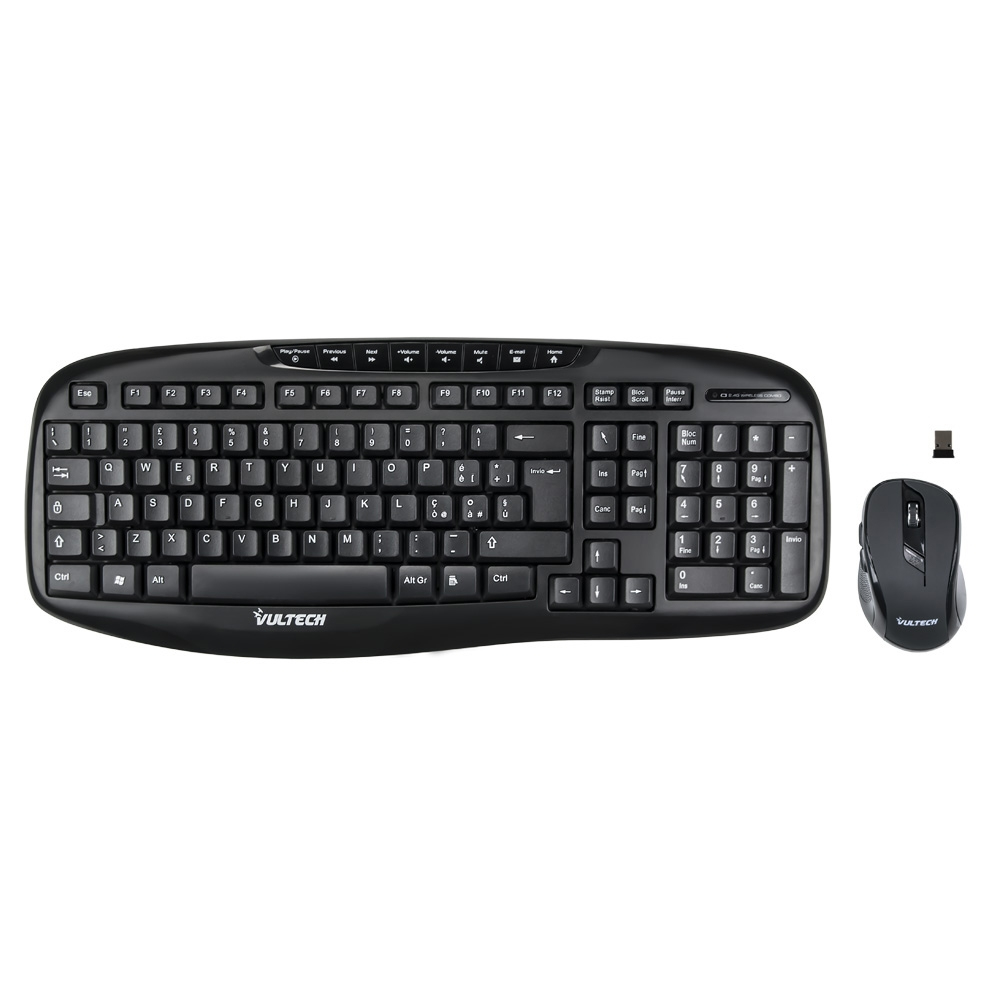 Vultech GS-2485 keyboard Mouse included Gaming RF Wireless Italian Black