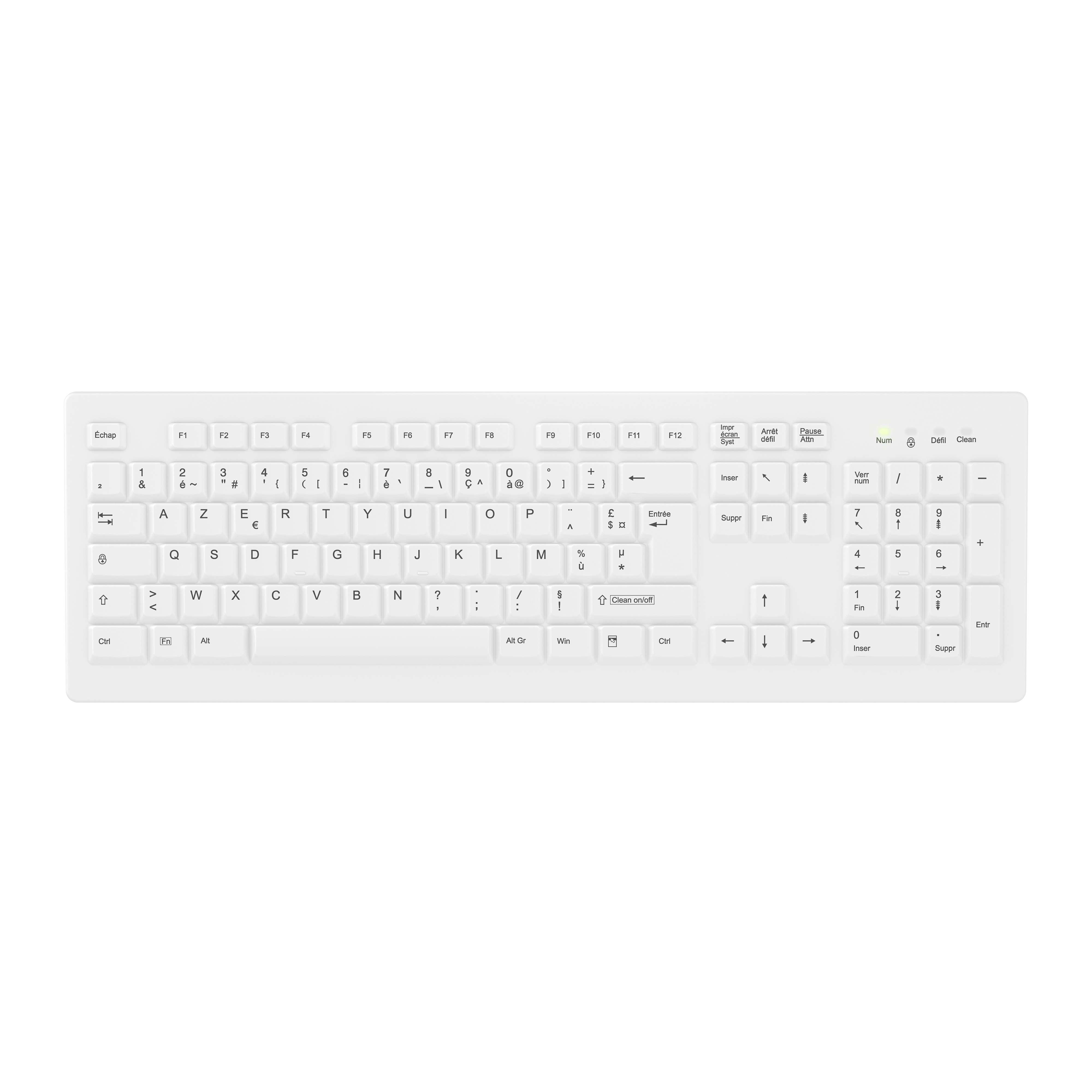 Contour Design Active Key Contour ClassicClean Medical Keyboard Removable Cover Full-Size Wireless White C8100