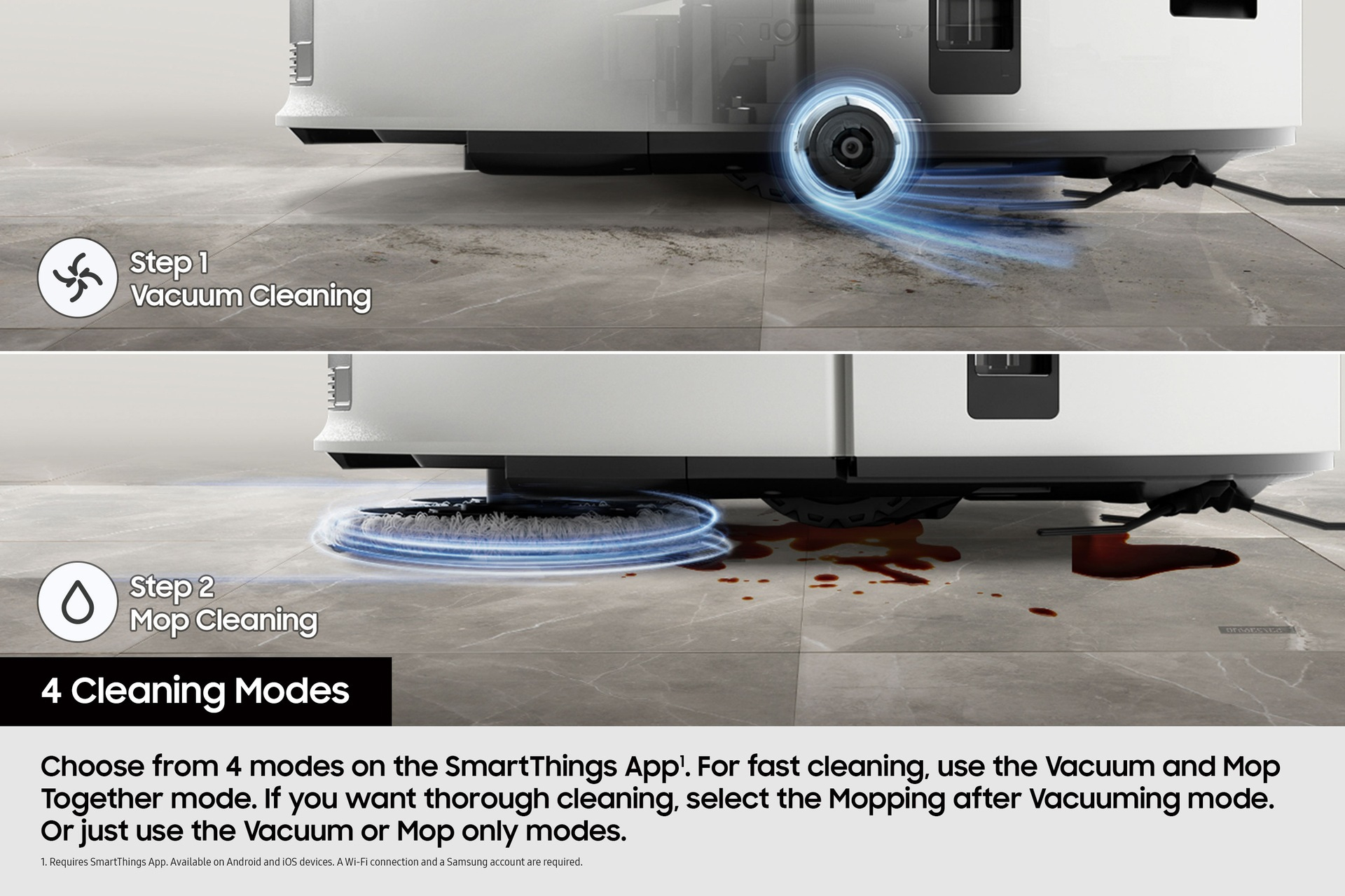 Samsung Bespoke Jet Bot™ Combo AI+ 3-in-1 Cleaning VR7MD97714G/EU Robot Vacuum Cleaner - Misty White – image 7