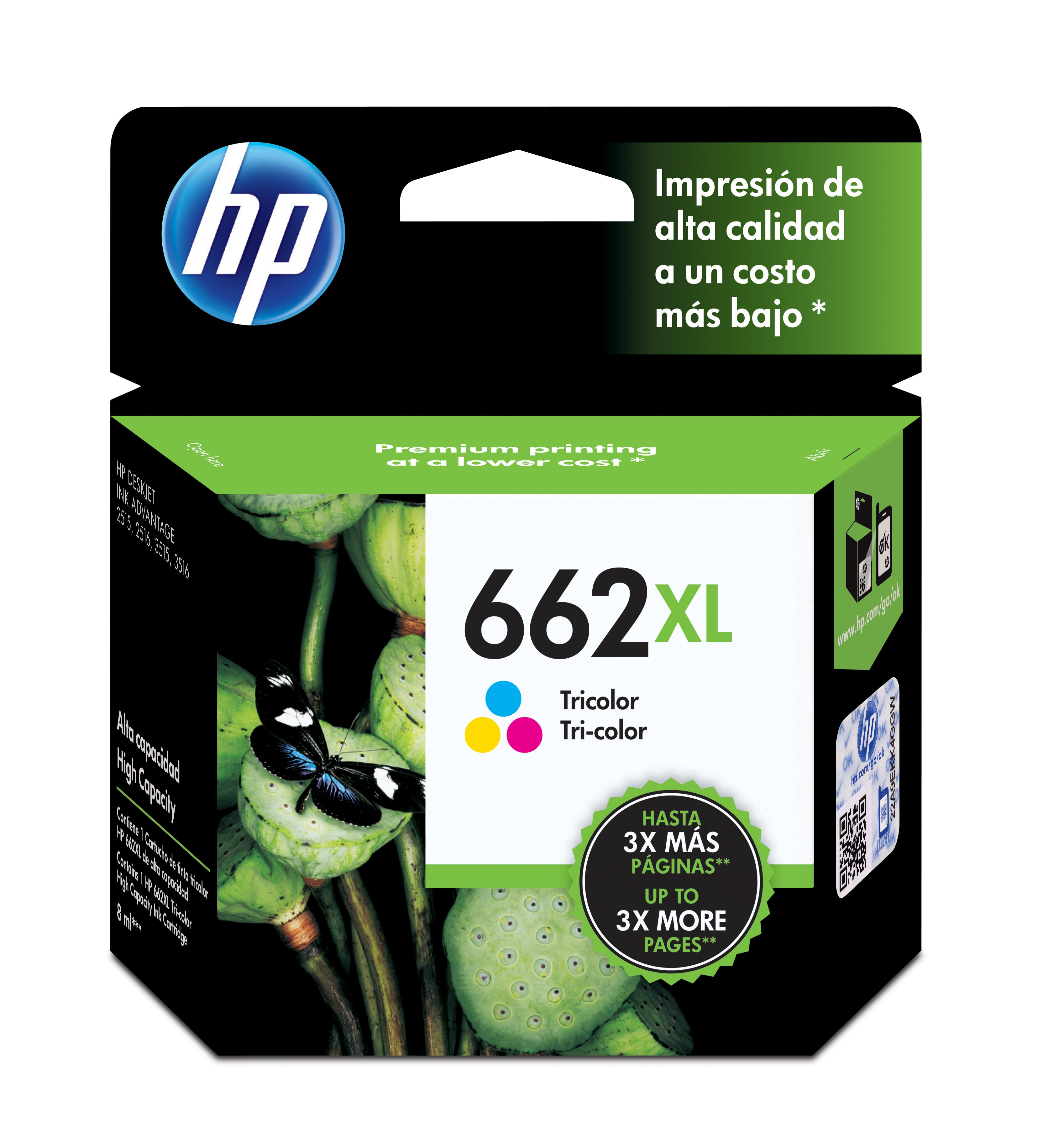 Cartucho De Tinta Hp 662Xl Tricolor Original (Cz106Al) - CZ106AL