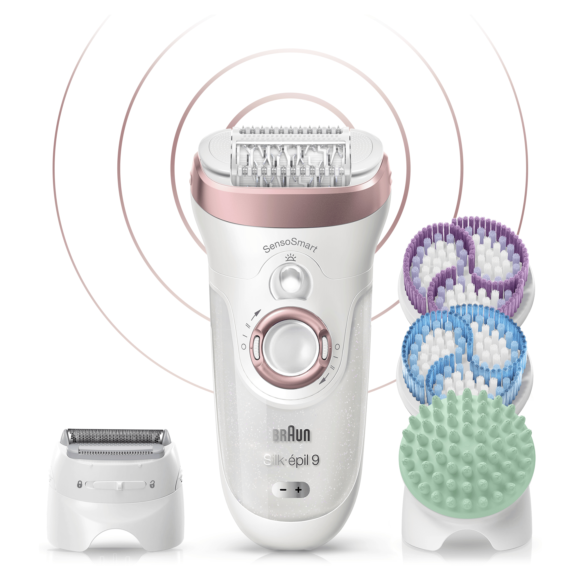 Braun Silk-épil 9 81646958 epilator 40 tweezers Rose gold, White – image 3