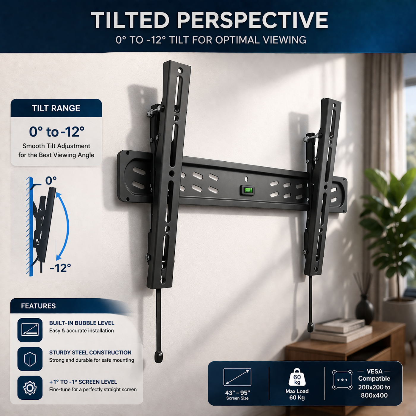 Ewent EW1611 TV mount/stand 2.41 m (95") Black – image 7