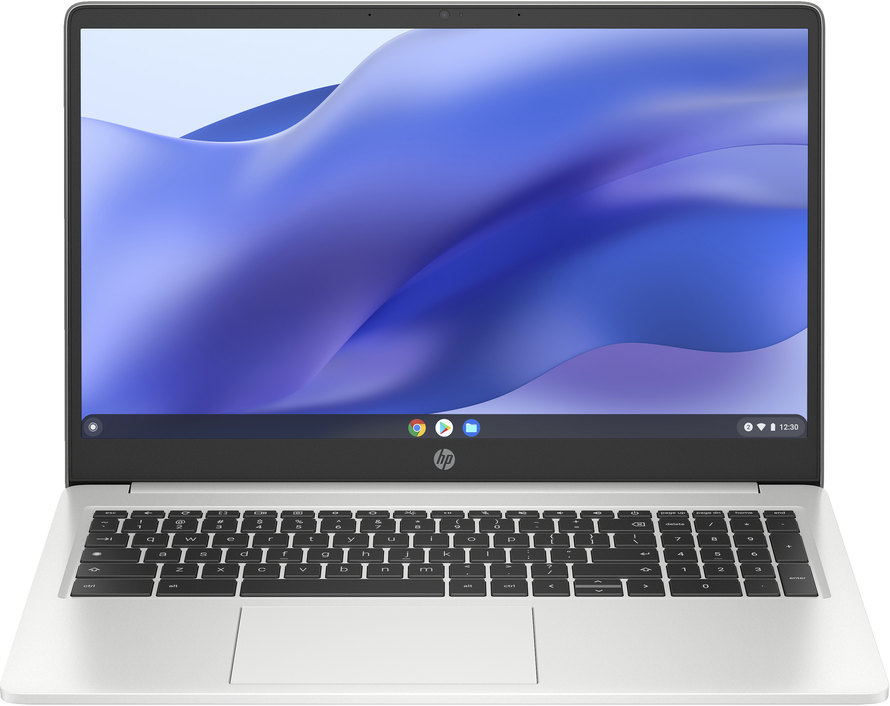 HP Chromebook 15a-na0001no 39,6 cm (15.6') Full HD Intel® Celeron® N4500 4 GB LPDDR4x-SDRAM 64 GB eMMC Wi-Fi 5 (802.11ac) ChromeOS Silver
