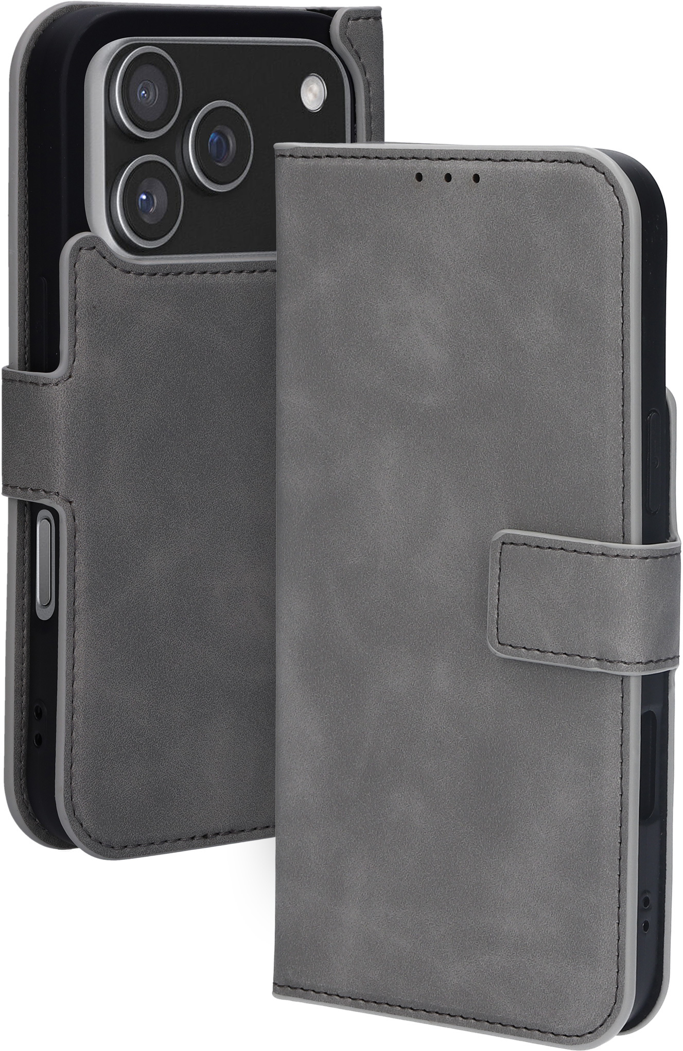 Mobiparts Classic Wallet Case Apple iPhone 17 Pro Granite Grey (MagSafe Compatible)