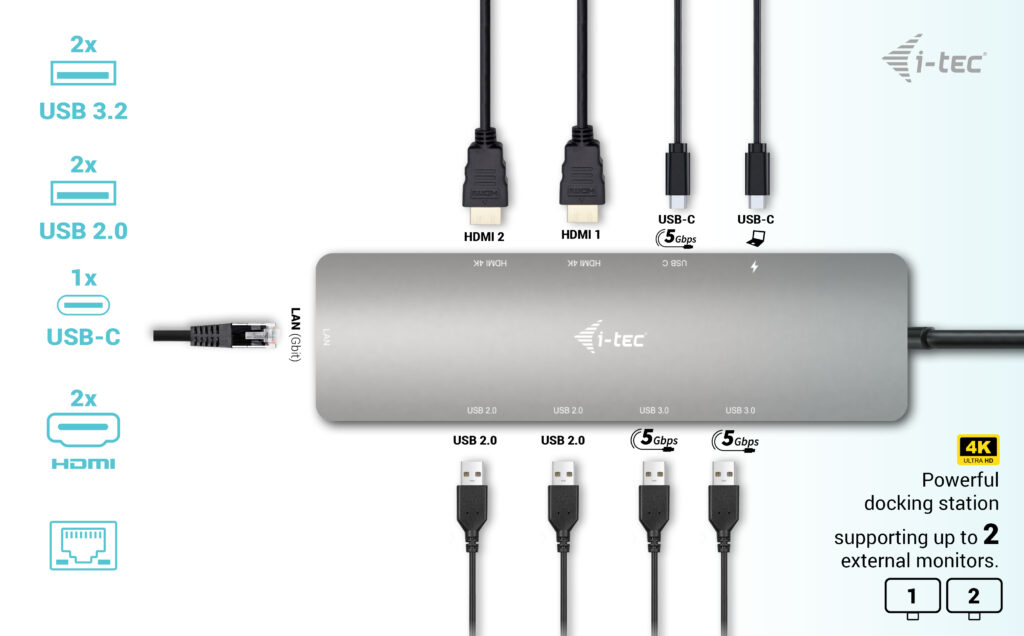 i-tec Metal USB-C Nano 2x Display Docking Station with PD – image 7