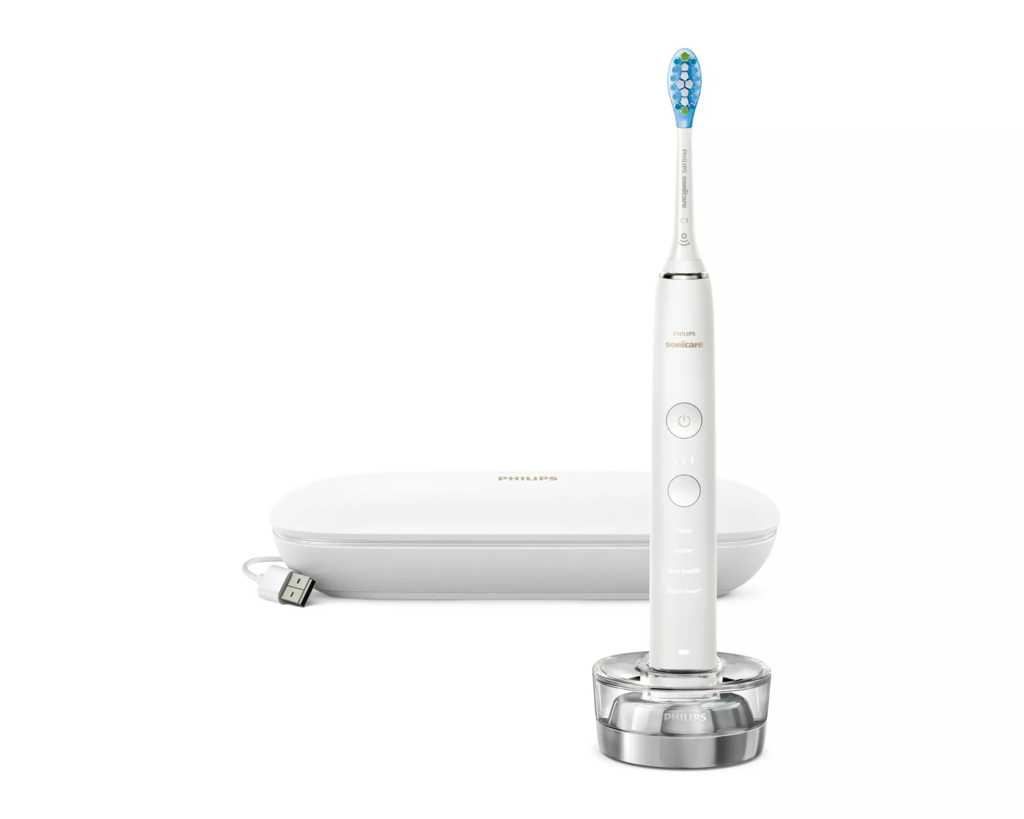 Philips DiamondClean 9000 HX9911/63 Sonic electric toothbrush with accessories - White – image 1