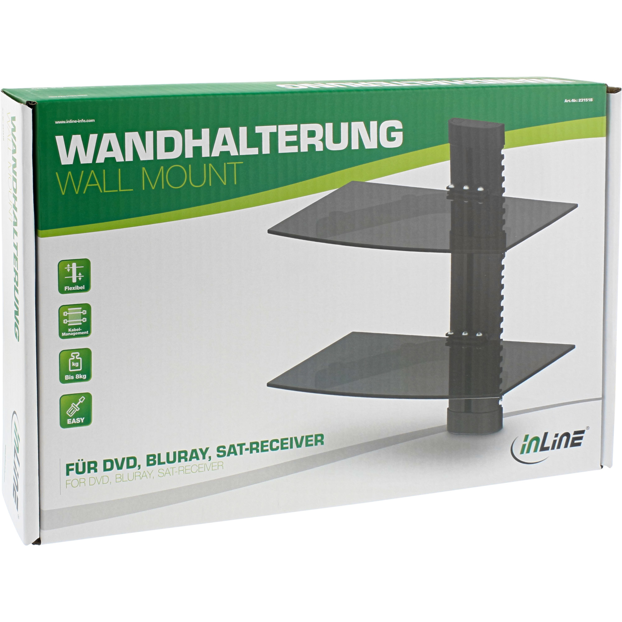 InLine Wall mount, for DVD, Bluray, Sat-Receiver, max – image 3