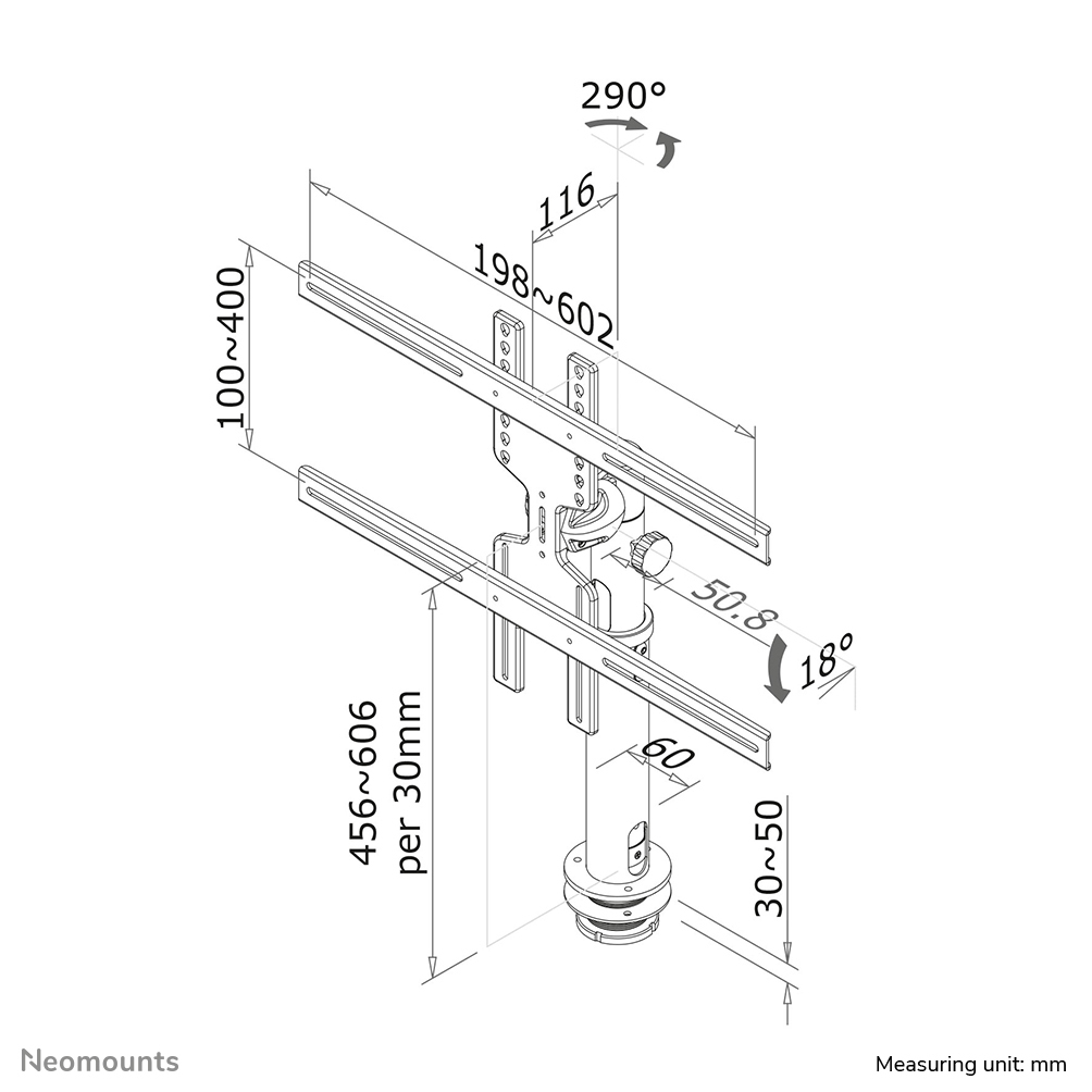 Neomounts FPMA-D1200BLACK Monitor arm 32-60" – image 3