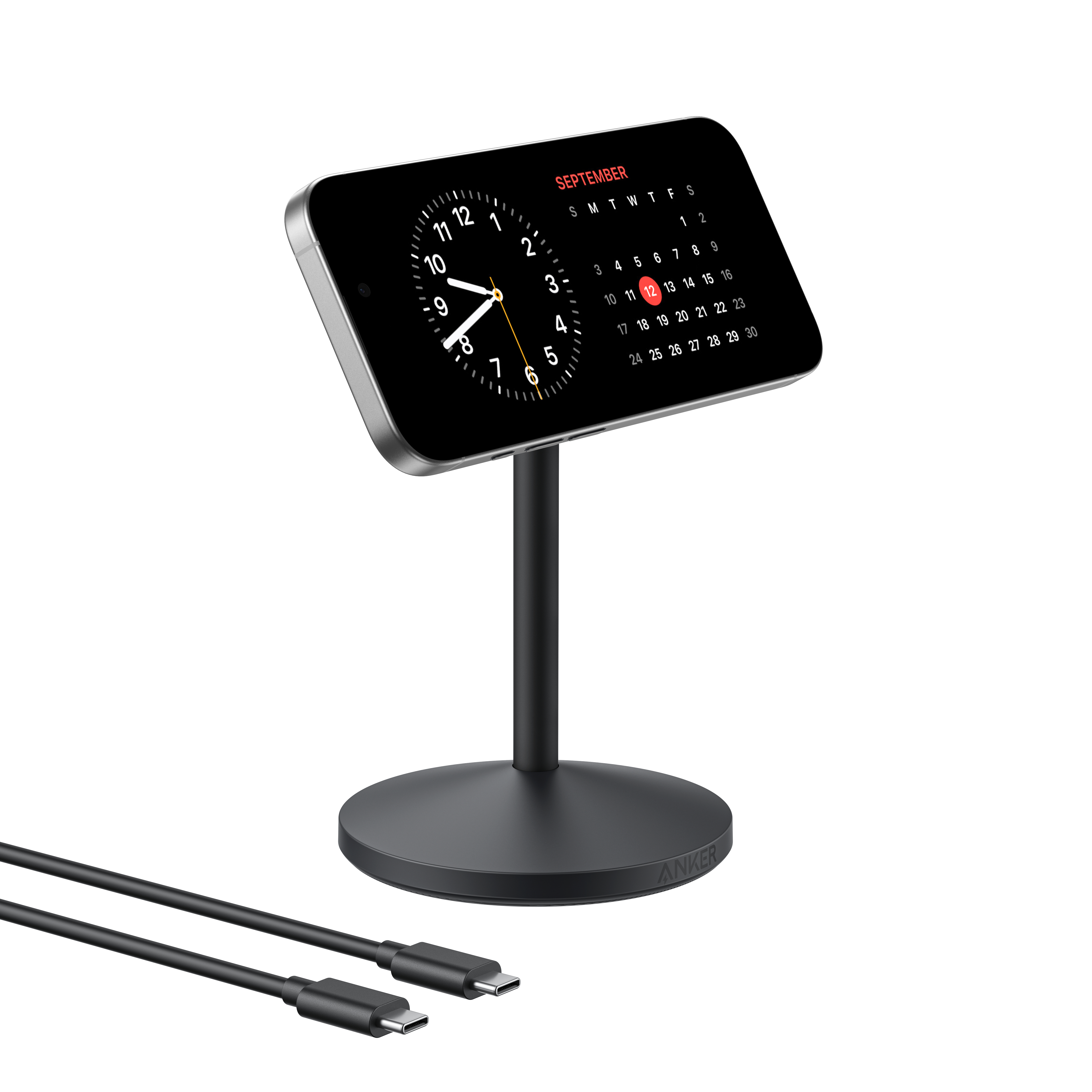Anker MagGo Cuffie Auricolare Smartphone Orologio intelligente Nero USB Carica wireless Ricarica rapida Interno