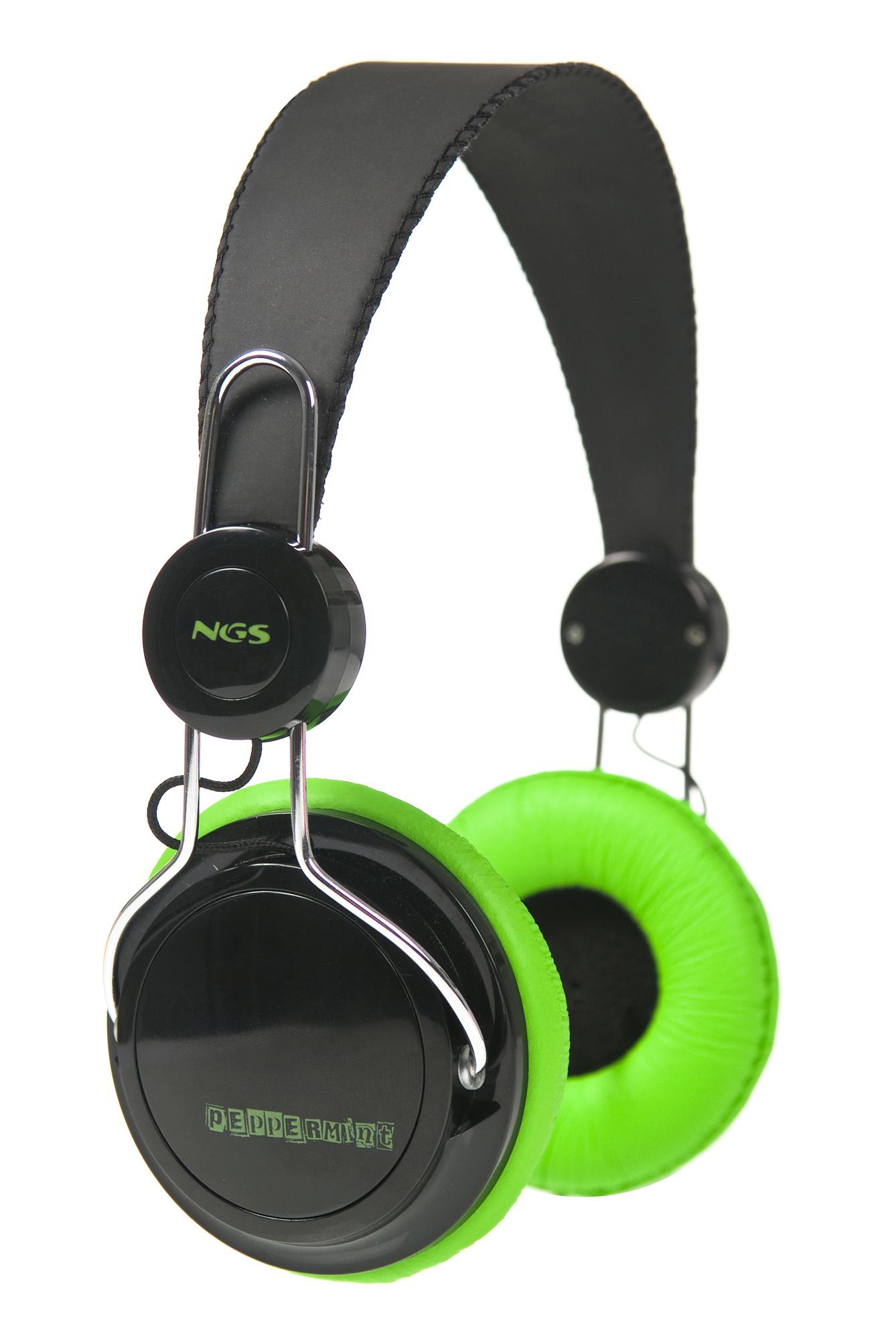NGS Peppermint Headphones Wired Black, Green