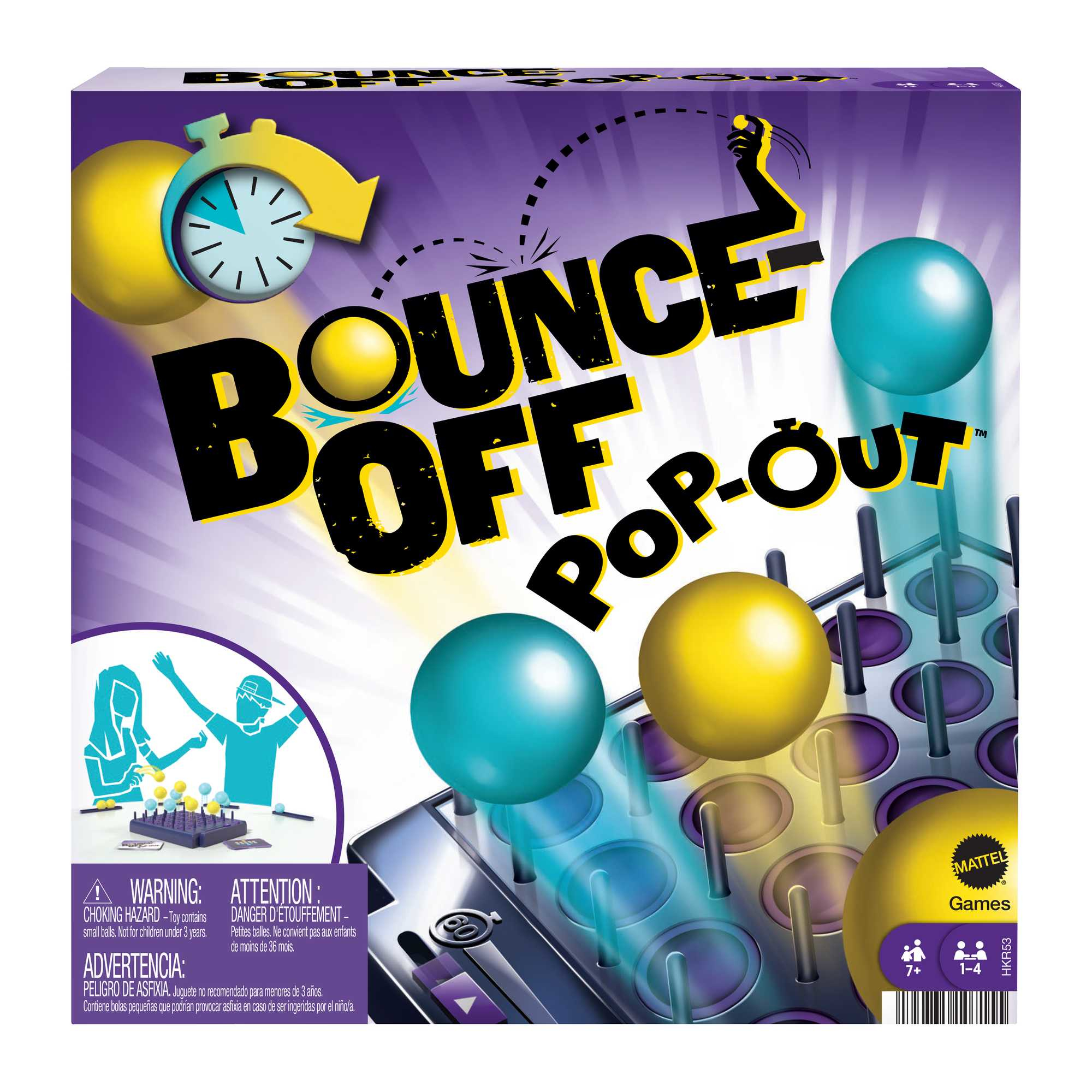 Mattel Games Juego BOUNCE-OFF POP-OUT para niños a partir de 7 años